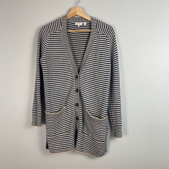 A.L.C Caspian striped Button Front cotton-blend cardigan - Picture 7 of 15